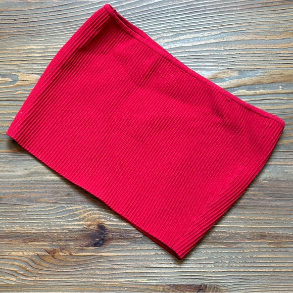 L.A. Hearts Red Ribbed Tube Top - Picture 5 of 6